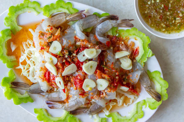 กุ้งแช่น้ำปลา อาหารทะเลเดลิเวอรี่